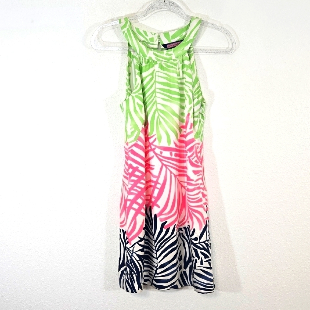 Vineyard Vines 100% Silk Sleeveless Lined Dress Tropical Church Vacation, size 2